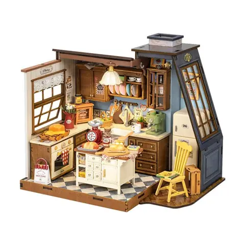 Puzzle 3D en bois à construire - ROBOTIME Cuisson cuisine DIY maison Miniature
