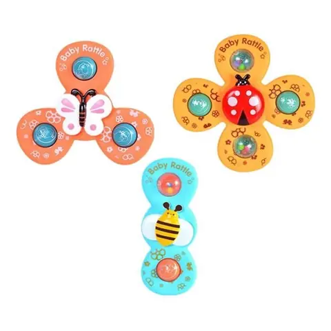 Jouets À Ventouse Jouets De Bain pour Bébé Baby Spinner Jouets À Ventouse 3 Pièces pour Bébé Jouets Sensoriels pour Bébé