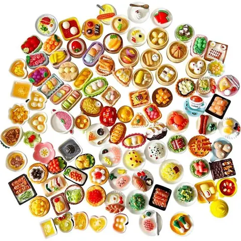 70 Pièce Mini Nourriture JouetJouets De Miniatures Alimentaires BoissonsMini Nourriture Miniature Accessoires Miniatures