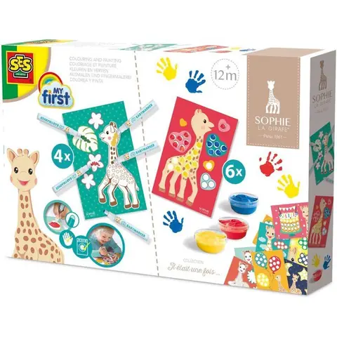 Coloriage et peinture - SES CREATIVE - Hobby 1 - 4 - Sophie la girafe - Activité créative et éducative - Idée cadeau - Dès 1 an