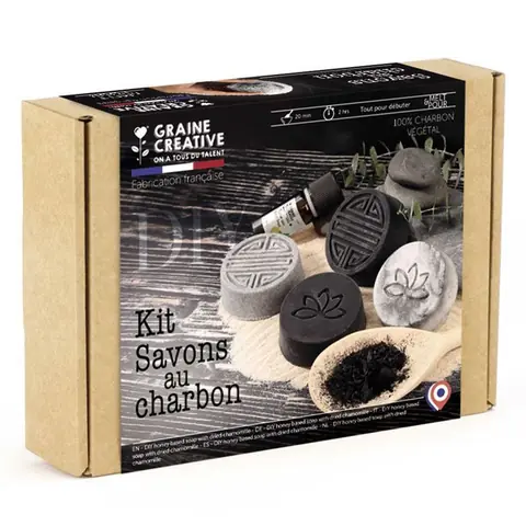 Kit DIY Savons - Graine Créative - Poudre de charbon - Mixte - Adulte - 14 ans et plus
