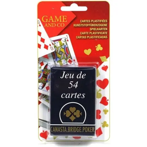 Jeu de 54 Cartes Plastifiées Paquet Bleu