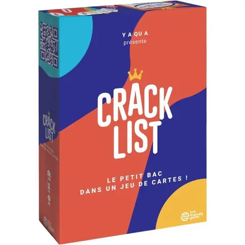 Jeu de cartes - Crack List - 2 à 8 joueurs - 10 ans et + - Bleu