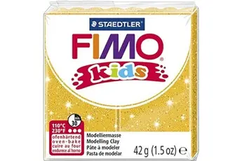 Fimo Kids pâte à modeler pour enfants 42 grammes paillettes or
