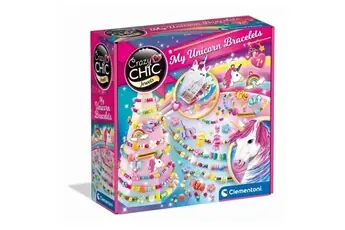 Coffret créatif Licorne - Crazy Chic - Créer tes bracelets en perles colorés avec charms et pompoms - Dès 7 ans