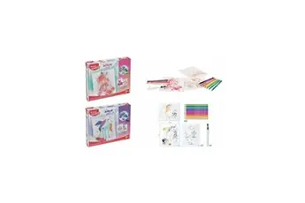 Dessin et coloriage enfant Aqua Art Tableaux Danse aux crayons aquarellables + Pinceau à eau sur supports métallisés