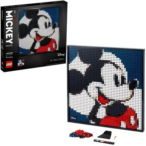 LEGO® Art 31202 Disneys Mickey Mouse Set de loisirs créatifs pour les adultes et tableau de décoration mural