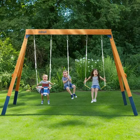 Balançoire ensemble - ROBOTIME ROBUD Balançoire en bois avec balançoires pour enfants