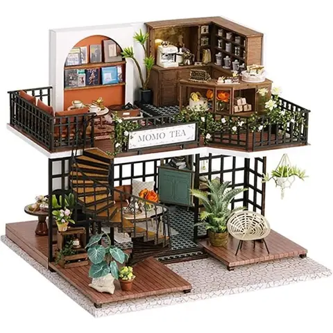 Maquette Maison Miniature pour Adulte à Construire DIY Maison de Poupée Miniature Bois en Kit avec Meubles Musique Cadeau