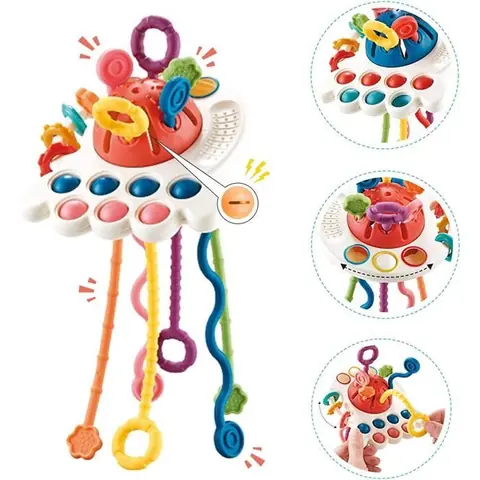 Jouet Tout Petit Montessori Jeux Sensoriel Bebe Eveil Activite Educatif - Hochet Anneau Dentition Bébé - Enfant Motricité Fine
