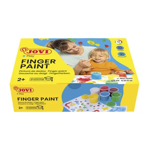 Peinture au doigt - Gouache - Enfant - Dès 2 ans - 6 couleurs - Jovi