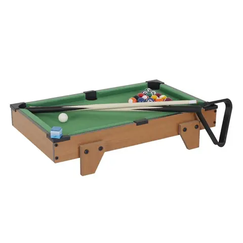 Table De Jeu 3 En 1 - Mister Gadget - Billard Pingpong Hockey - Marron Et Vert