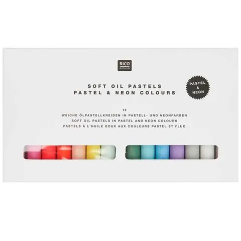 Pastels à l'huile - Couleurs pastels - 12 pcs