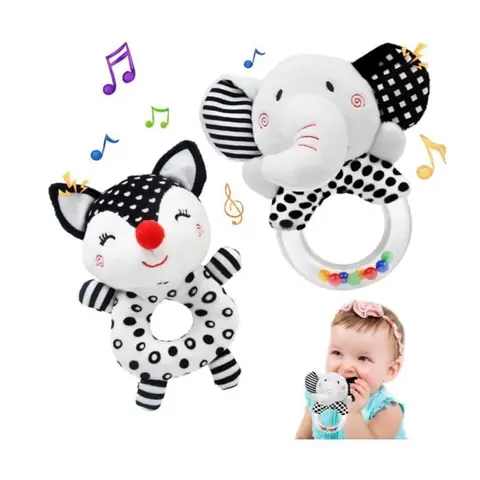 Jouet Bebe 0 3 6 Mois Hochet Bebe 0-6 Mois Peluche Doux avec Son Hochet Nouveau-Né Jouets Jouets Éducatifs Tôt pour 3 6 9 12