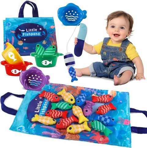 Jouet éducatif - KCVV - Pêche à la ligne - 22 pièces - Développe compétences - 1 à 3 ans