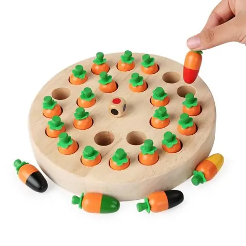 Jeu de Plateau - Jeu de Société Enfant à Mémoire Carotte - Multicolore - 3 ans et plus - Bois