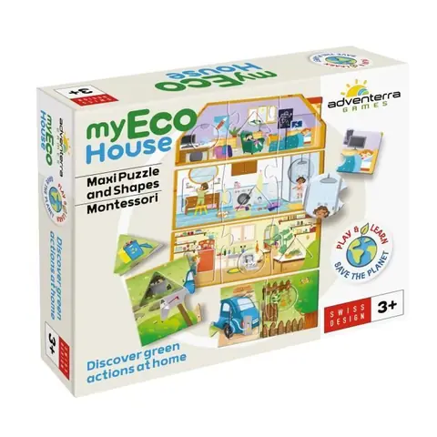 Jeux éducatifs - GEOMAG - My Eco House - Méthode Montessori - Construction maison - Sensibilisation à lenvironnement