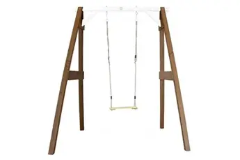 Portique simple en bois 1 balançoire Marron Blanc 160x181x207cm