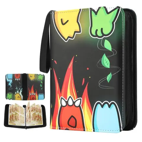 Classeur Carte Pokemon Album Carte à Collectionner Capacité de 60 Pages de 480 Cartes Imperméable Fermeture éclair Livre Carte