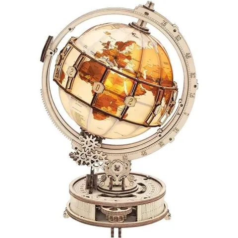 Puzzle 3D Bois Globe Lumineux pour Adultes Maquette en Bois a Construire Mcanique Modele pour Festival couleurs multiples PUZZLE