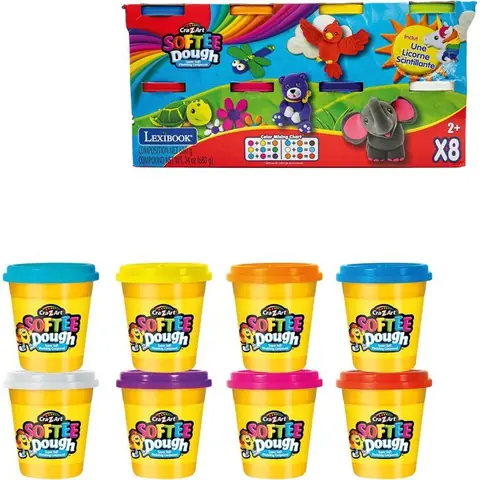 LEXIBOOK CRAZART - Pâte à modeler douce et malléable - 8 pièces - 3 ans