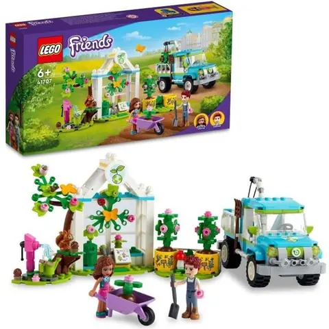 LEGO® 41707 Friends Le Camion Planteur d’Arbres, Jouet de Construction Jardin et Voiture avec Figurines, Set Enfants +6 ans
