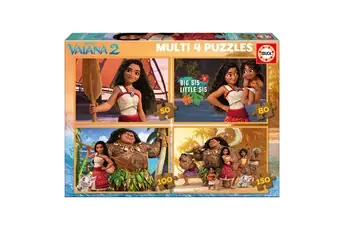 Set de 4 Puzzles 380 pièces Vaiana 2 Multi