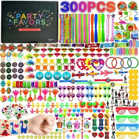 Petits cadeaux pour les pochettes surprises des enfants (300 pièces assorties) - Idéal pour les fêtes danniversaire mixtes