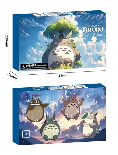 Calendrier de lAvent de Noël avec figurines Totoro - Compte à rebours de 24 jours - Coffret surprise de Noël