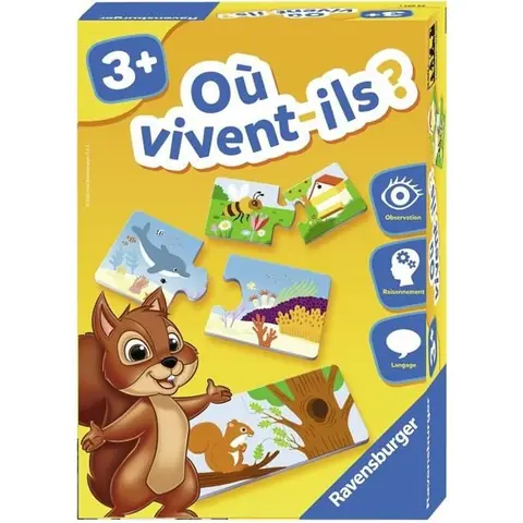 Où vivent-ils ? - Jeu éducatif - Découvertes des Animaux - Ravensburger - Dès 3 ans
