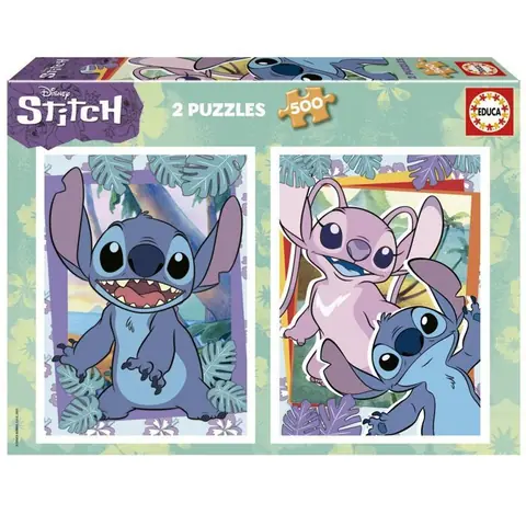 2 X 500 pieces puzzle Stitch - EDUCA BORRAS - Orange - Carton - 500 pièces - Dès 10 ans