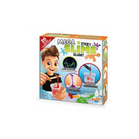 BUKI Méga kit de slime - BUKI FRANCE - Coffret slime pour créer des mélanges gluants sans danger - 15 activités