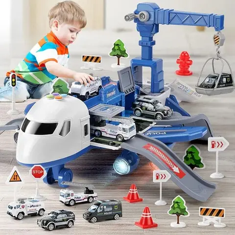 Avion jouet enfant 3 ans garçon filles Jouet avion de transport avec piste Adapté aux garçons et aux filles de 3 à 7 ans