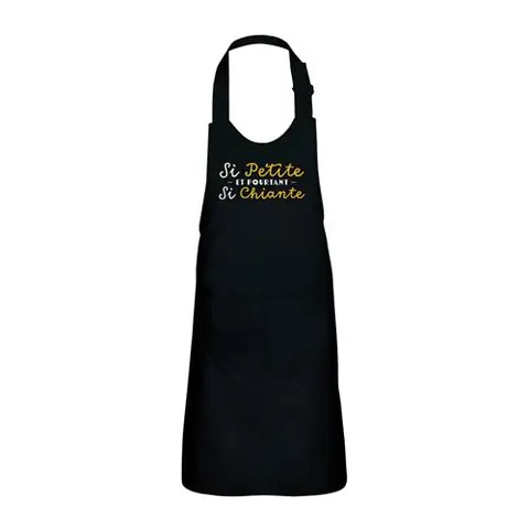 Fabulous Tablier Cuisine Enfant 2 Poches Noir Si Petite, et pourtant si Chiante - Haut de gamme