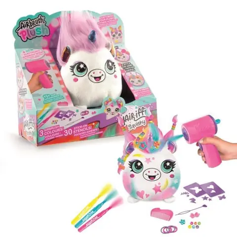 Peluche Squishy Hair’iffic  à coiffer et décorer avec spray électronique feutres - Airbrush Plush -AIR 040- aléatoire Canal Toys