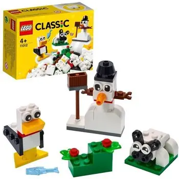 LEGO® 4+ Classic 11012 Briques Blanches Créatives Premier Jeu de Construction avec Bonhomme de Neige
