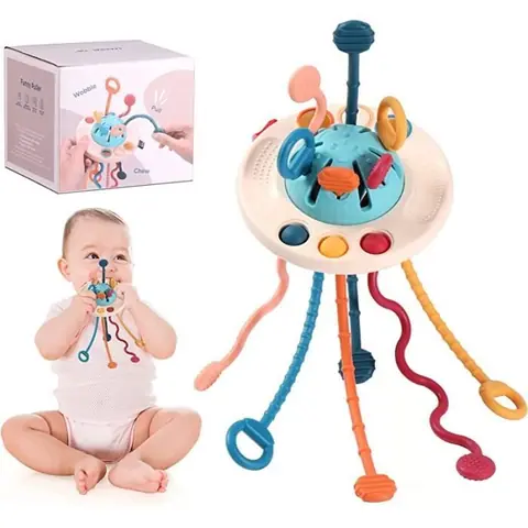 Jouet à Tirer Poulpe Sensoriel Montessori pour Bébé de 12 Mois et Plus - AMOUNE - Motricité Fine et Dentition