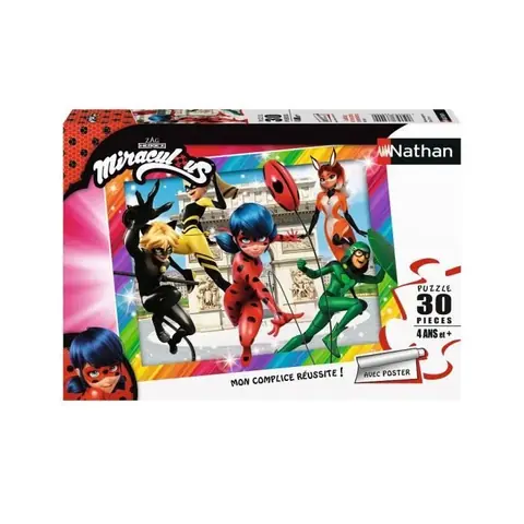 Puzzle MIRACULOUS 30 pièces - Ladybug et ses amis super-héros - Nathan