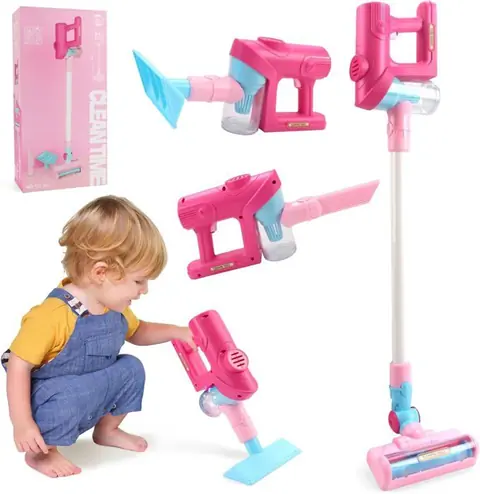 Aspirateur Jouet - KCVV - Modèle Électrique - Sons et Lumières - Pour Enfants 3-6 Ans - Rose