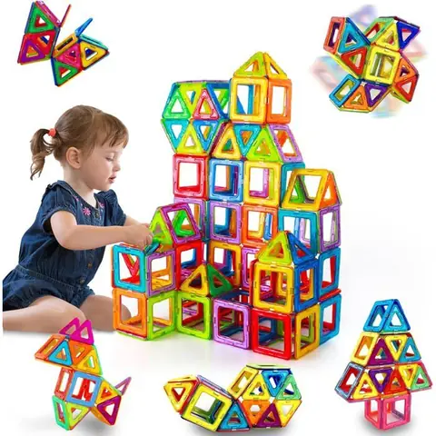Sets de jeux de construction - TRISBIFELA - Construction Magnétique - 38 pièces - Multicolore - 3-8 ans