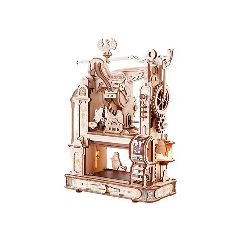 Puzzle 3D Printing Press - ROBOTIME en bois pour adultes et adolescents - modèle mécanique pour construire