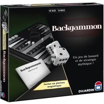 Backgammon jeu de plateau - Série noire - Jeu de société traditionnel - 55340 - DUJARDIN