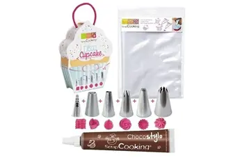 6 douilles et 6 poches à douilles jetables pour Cupcakes + 1 Stylo chocolat