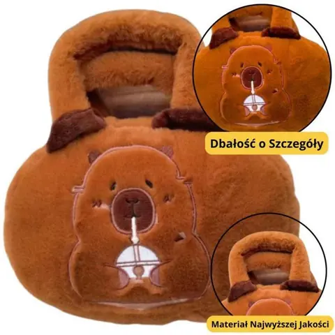 Peluche - LEANTOYS - Capybara - 20 cm - Marron - Sac en peluche avec tasse