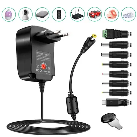 Chargeur de Batterie pour Véhicule Électrique Enfant - ZGEER -Universel Multi-Tension 12V avec 8 Prises DC 1200ma