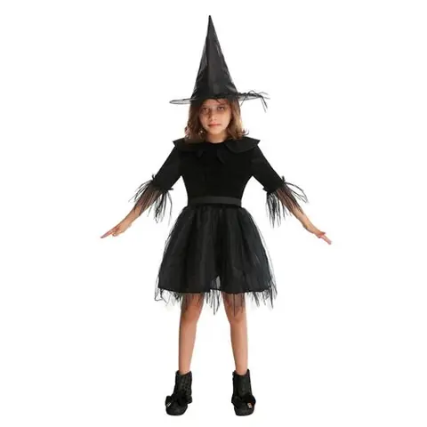 déguisement sorcière noire fille - 5/6 ans - noir - ptitclown 22011