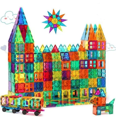 Construction Magnetique Enfant 100Pcs Blocs Construction Magnétiques Educatif Jeux Cadeaux Jouet Puzzle Enfants 3 4 5 6 7 8 9 ans