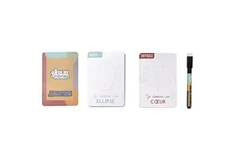 Jeu de 27 cartes éducatives en carton à 2 niveaux pour comprendre les formes, avec feutre effaçable -  -