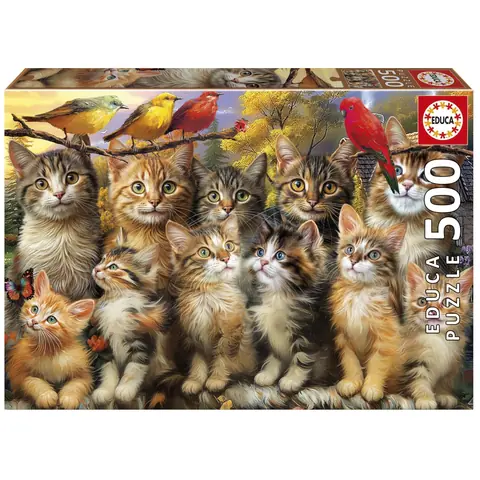 Puzzle - EDUCA - Chatons et Oiseaux - 500 pièces