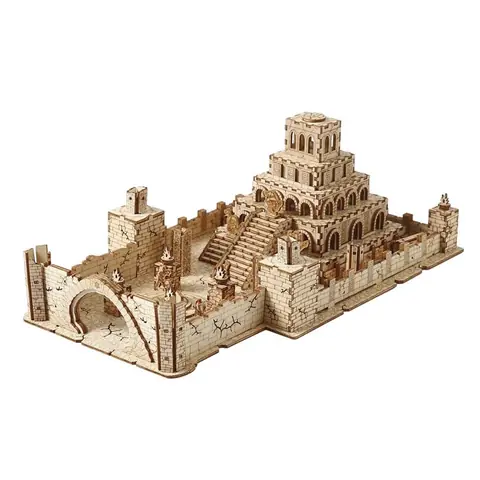 DAM Maquette en Bois 3D design de Ruines avec mouvement mécanique. 235 pièces. 29x17x10 5 Cm. Couleur : Bois